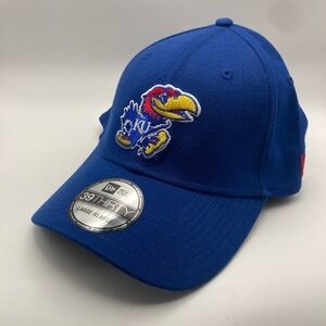 Kansas University KU Jayhawk New Era Cap L/XL‎ Blue Collegiate Gameday Sport Fan